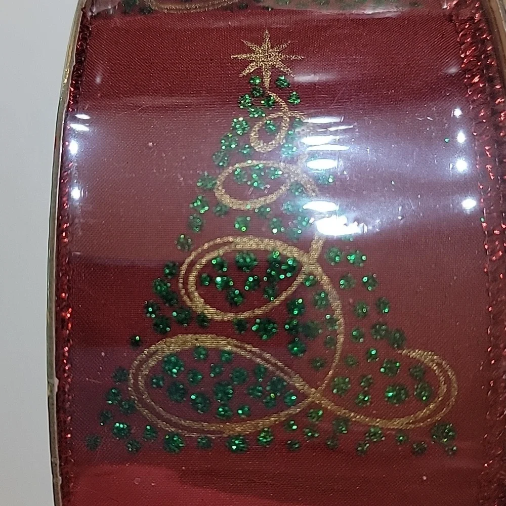 Festive Red and Green Holiday Ribbon - Picture 2 of 2